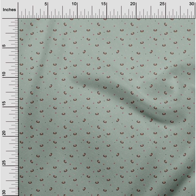oneOone Polyester Lycra Fabric Dot & Face Dog Fabric Prints by Yard 56 Inch Wide