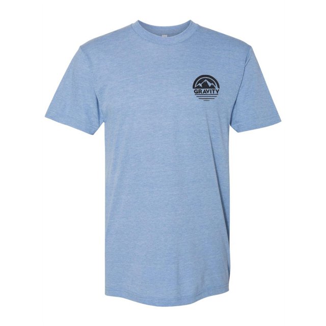 Circle Pocket Logo Triblend Track T-Shirt - Athletic Blue - Black Logo - Small