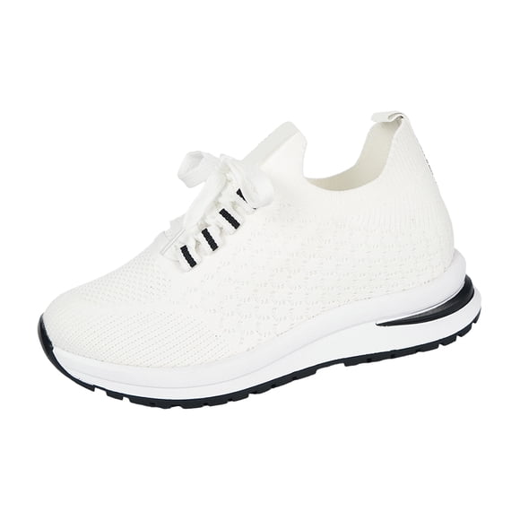Fsqjgq Wedge Sneakers Mesh Running Shoes for Women Dressy Casual Lace-Up Walking Shoe Stylish Thick Sole Sneaker