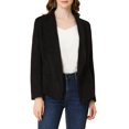 thumbnail image 1 of INSPIRE CHIC Veste Blazer en Faux Suède pour Femmes, Col, Manches Longues, devant Ouvert, m Noir, 1 of 7