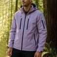 thumbnail image 2 of Lovzfmll Men's Rain Jacket Waterproof Windproof Hooded Outdoor Shell Hot Pink, L, 2 of 4