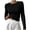Black, variant on Timegard Crop Tops for Women Crew Neck Long Sleeve Slim Bottom Blouse Fall Casual Going out Shirts Tops