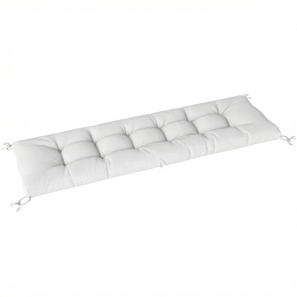 Outsunny Patio Lounge Chair Cushion with Securing Straps, Cream White