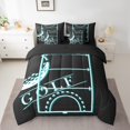 thumbnail image 2 of YST Sports Full Comforter Set, 7-Piece, Sports Theme, Black Teal Blue, Full, 2 of 4