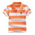 thumbnail image 1 of Polos pour Garçons Rayures Col Chemise T-Shirt Hauts Vêtements Manches Courtes Polos 6-7 Ans Mode Garçons, 1 of 2