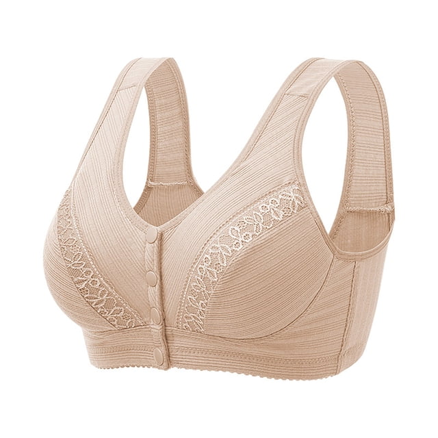 GDREDA Trendy Design Bra Womens No Steel Ring Front Close Bra T Back Plus Size Seamless Unlined Bra For Large Bust A,36