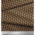thumbnail image 2 of Soimoi Brown polyester Crepe Fabric Brush Stroke Abstract Printed Fabric 1 Yard 42 Inch Wide, 2 of 3