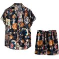 thumbnail image 1 of Men‘s Summer 2-Piece Beach Printed Short Sleeve Shirts & Shorts Pants Sets Note Please Buy One Or Two Sizes Larger, 1 of 3