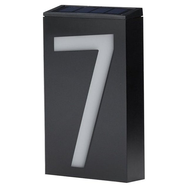Maoww Number Light Doorplate Guide-board Wall Lamp Plaque Lantern Outdoors Address House Powered Waterproof Sign Courtyard Seven