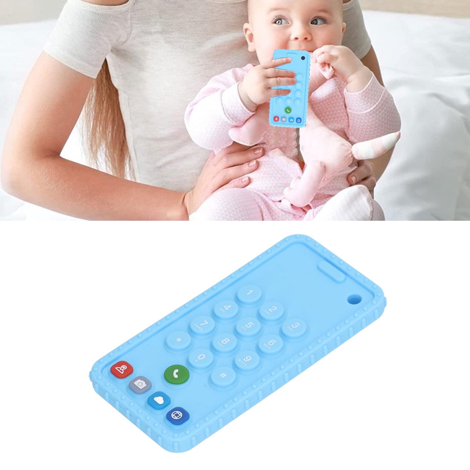 Funny Phone Shaped  Chew Toy - Soft Silicone, Bright Colors, Sensory Development, Motor Skills, Color Recognition, Perfect Gift For Baby