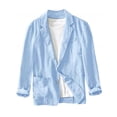 thumbnail image 4 of Veste de Complet Décontractée pour Homme avec Col à Revers, Manches Longues, Imitation Lin, Détails de Poches, 4 of 8