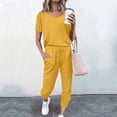 thumbnail image 2 of Timegard Womens 2 Piece Sets Short Sleeve Scoop Neck Tops and Elastic Waisted Drawstring Pants Comfy Sets Loungewear, 2 of 5