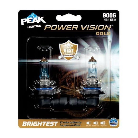PEAK Ampoules de Phare Power Vision Or 9006 HB4 55W Blanc le Plus Lumineux