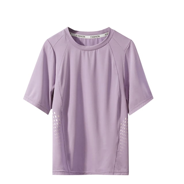 T-Shirt à Manches Courtes à Col Rond pour Enfants, Mélange Doux Coton-Polyester, Vêtement de Sport Récréatif Respirant, Haut d'Été Léger, Tissu en Maille Résistant aux UV, pour Garçons et Filles de 3 à 16 Ans
