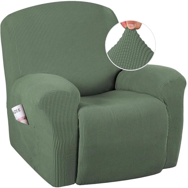 Super Stretch Recliner Couch Covers Chair Cover Form Fitted Non Slip Reclining Slipcovers for Standard Large Recliner, Soft Thick