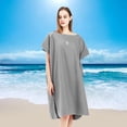 thumbnail image 4 of Surf Poncho Changing Robe Front Lightweight Microfiber with Soft Wetsuit Changing Towel for Outdoor Sports, Swim - Medium Gray, 4 of 8