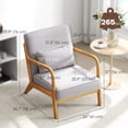 thumbnail image 3 of HOMCOM Fabric Accent Chair Velvet Armchair w/ Wood Legs Thick Padding Grey, 3 of 10