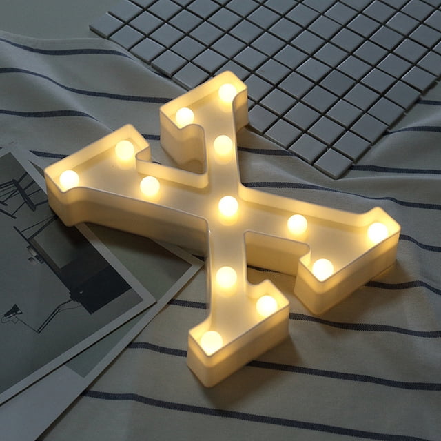 Daisyyozoid Alphabet LED Letter Lights Light Up Standing Hanging X