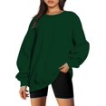 thumbnail image 2 of ORUYROP Chandails en Molleton Surdimensionnés pour Femmes Manches Longues Col Rond Chandail Décontracté Ample Couleur Unie Polaire Tops Pulls, 2 of 7