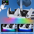 thumbnail image 4 of RGB Horizontal Stand And Automatic Cooling Station for PS5 PRO and PS5 Slim with 3-gear Fan, Dual Controller Charger For PlayStation 5, With 14 RGB Light Modes And Removable Headphone Stand, 4 of 7