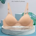 thumbnail image 3 of Aboser Womens Lightly Wireless Bras 3 Pack Smooth T-shirt Bra Body Hugging Lift Up Bralettes Full Coverage Support Bra Stretch Fit Everyday Bralettes, 3 of 5