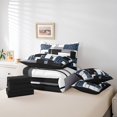 thumbnail image 5 of YST Blue Cheetah Print Comforter Set With Sheets 7 Piece Black Silver Gray Abstract Geometric Bedding Set Full For Boys Adults Men,Leopard Checkered Bed In A Bag Wildlife Grids Bed Set, 5 of 5