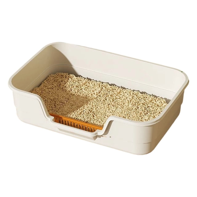 Litière pour Chats Spacieuse Semi-Fermée pour Grands Chats avec Circulation d'Air Améliorée et Conception de Protection