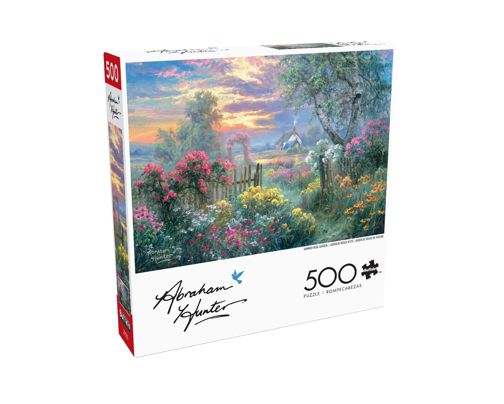 Buffalo Games Summer Rose Garden 500-Piece Interlocking Jigsaw Puzzle for Adults Ages 14-99 Years