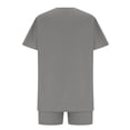 thumbnail image 4 of AherBiu Womens Short Sweatsuits Short Sleeve Side Slit Pullover Tops with Sweatshorts 2 Piece Summer Workout Sets, 4 of 6