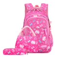 thumbnail image 2 of Student Backpack Bow Print Waterproof Smooth Zipper Bookbag Handbag Pencil Bag for Primary School Students, 2 of 10