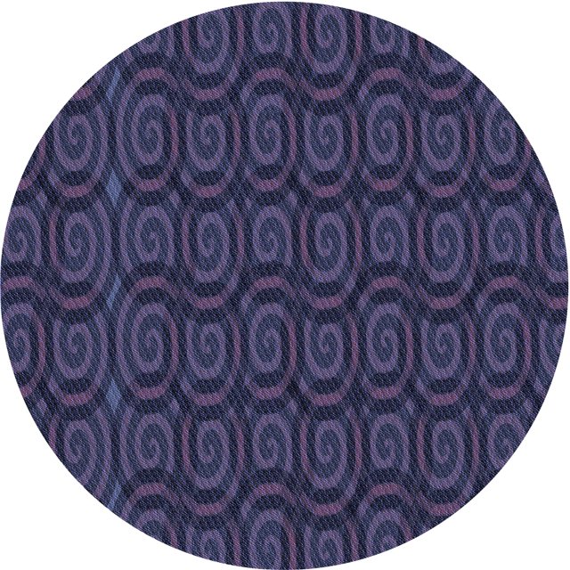 Ahgly Tapis Rond Lavable en Machine Intérieur Transitionnel Violet Pervenche Profond, 3 Pieds Rond
