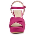 thumbnail image 2 of BLISSFUL STEP Women's Platform Chunky Heel Ankle Strap Sandals HotPink US 7, 2 of 6