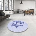 thumbnail image 4 of Ahgly Company Tapis d'Intérieur Lavable à la Machine, Carré, Transitionnel, Bleu Lavande, Tapis de Zone, 5 Pieds Carré, 4 of 7