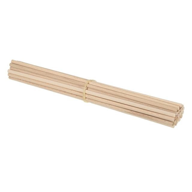 Unique Bargains 1/4 x 12 Inch Dowel Rods Wood Sticks Unfinished Wooden Dowel Rods Round Dowels Sticks 25 Pcs