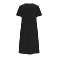 thumbnail image 4 of DPTALR Robe d'Été pour Femme, Confortable, Aguichant, Unie, avec Poches, Sans Manches, à Col en V, 4 of 6