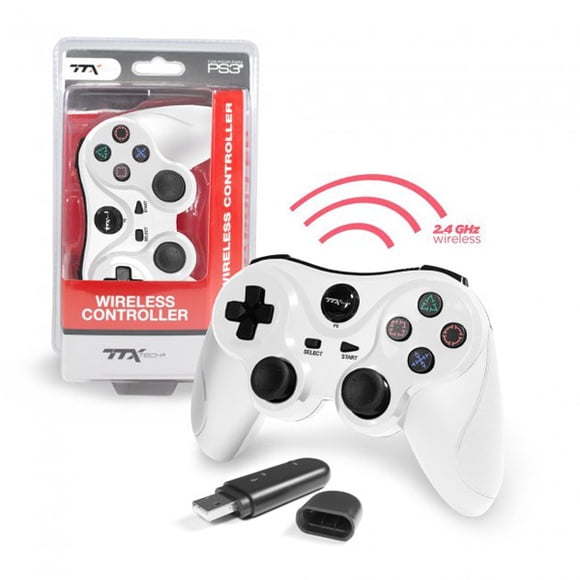 PS3 White Wireless 2.4 Ghz Controller [TTX Tech]
