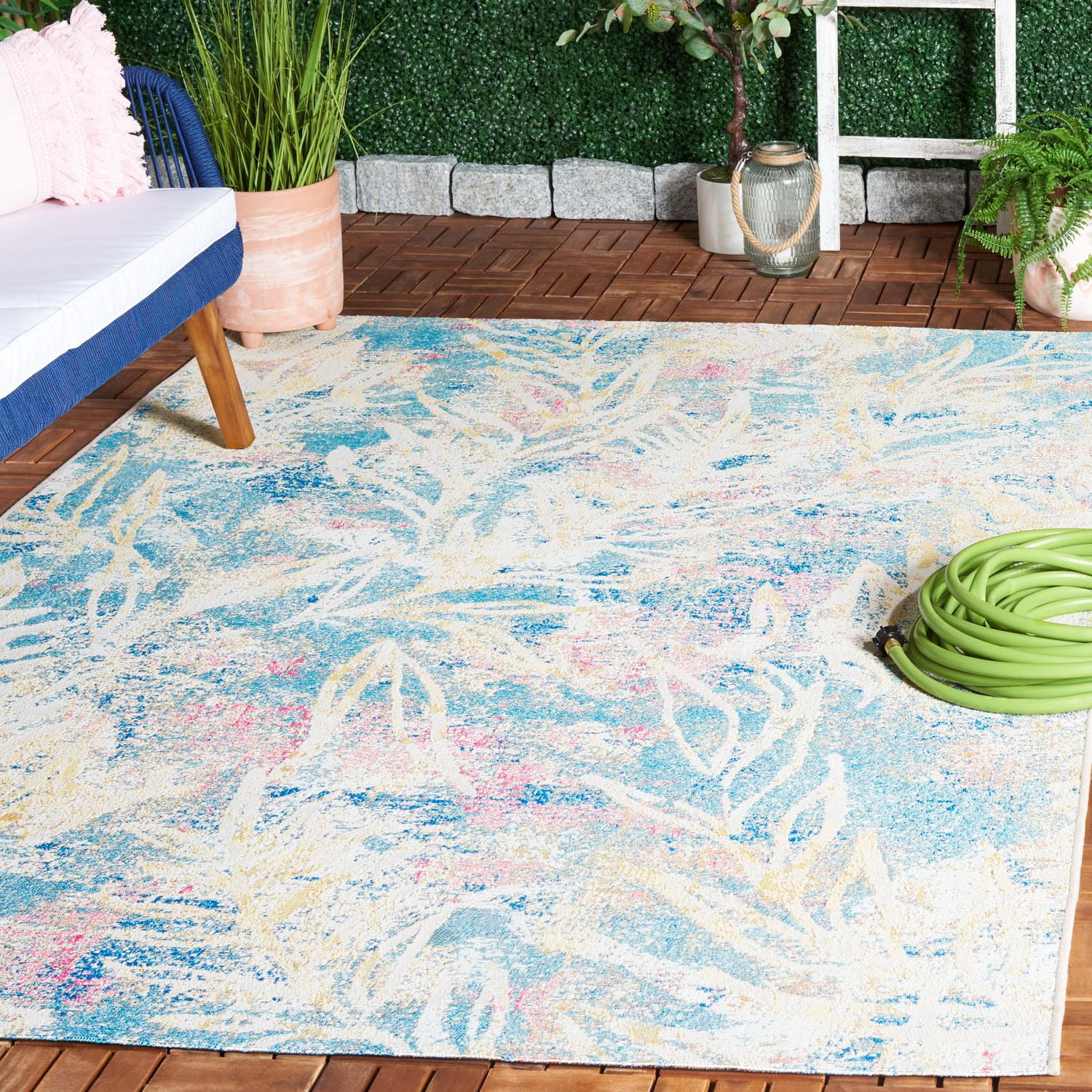 SAFAVIEH Barbados Tobon Tapis Floral Intérieur/Extérieur
