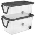 thumbnail image 1 of Sterilite Bac de Rangement à Roulettes Empilable avec Loquet de 160 Qt et Couvercle, Lot de 2, 1 of 8