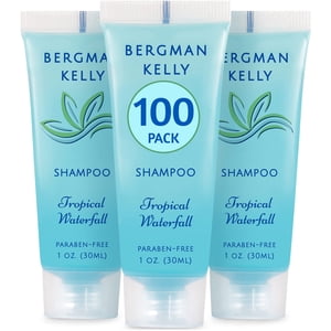 BERGMAN KELLY Travel Size Hotel Shampoo (1 fl oz, 100 PK, Tropical Waterfall), Delight Your Guests with Invigorating and Refreshing Shampoo Hotel Amenities, Mini & Small