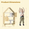 thumbnail image 3 of Gymax House-Shaped Kids Bookshelf 4-Tier Toy Storage Organizer w/ Open Compartments, 3 of 9