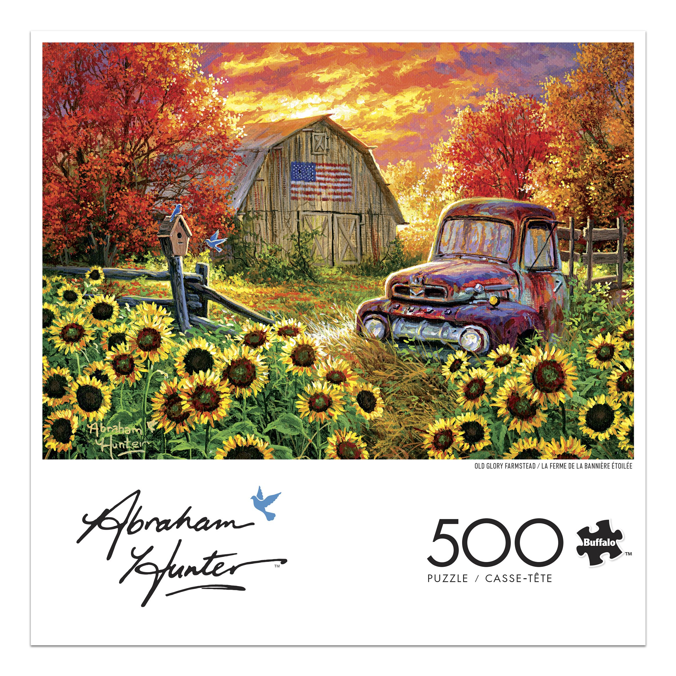 Puzzle à emboîtement de 500 pièces Old Glory Farmstead de Buffalo Games pour adulte à partir de 14 ans