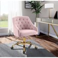 thumbnail image 3 of Meridian Furniture Arden Swivel Adjustable Pink Velvet and Gold Office Chair, 3 of 10