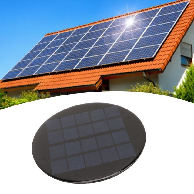 Module de Panneau Solaire Rond Mini, Module de Cellule Solaire à Taux de Conversion Élevé, Batterie Rechargeable 3.7V 120mm 1.1W 5V pour Camping
