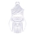 thumbnail image 3 of Raenseen Robe de Danse Ballet Jazz pour Filles, Justaucorps de Patinage Artistique, Strass Brillants, Robe de Bal Sans Manches, Blanc 10, 3 of 5