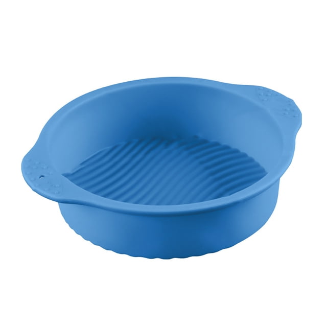 kurtrusly Wedding Birthday Party Cake Restaurant Reusable Washable Mousse Round Mould Kitchen Gadget Accessories Blue 10 Inch 1Set