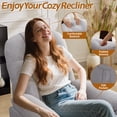 thumbnail image 3 of Korser Manual Swivel Rocker Recliner Chair for Living Room,Small Recliner Sofa for Small Spaces,Linen Fabric,Light Grey, 3 of 7