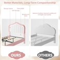 thumbnail image 3 of YUSAZENS Full Size LED Upholstered Bed Frame with Storage Drawer, Velvet Platform Bed No Box Spring Needed, Wooden Slats Support Pink White, 3 of 7