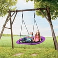 thumbnail image 4 of Gymax 60'' Saucer Tree Swing Surf Outdoor Adjustable Kids Giant Oval Platform Swing Set Purple, 4 of 10