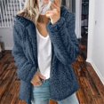 thumbnail image 2 of Womens Fuzzy Fleece Jackets 2023 Clearance Solid Zipper Sharpa Coat Fall Winter Warm Thick Hooded Jacket with Pockets, 2 of 6