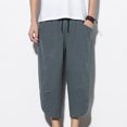 thumbnail image 2 of Birdeem Pantalon Court Ample Décontracté en Coton et Lin pour Homme, 2 of 12